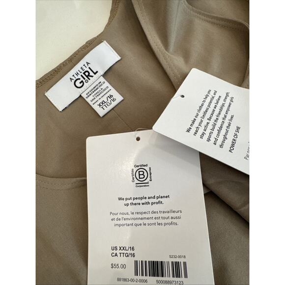 New Athleta Girl Size XXL 16 Robe School Day Dress Uniform Pockets Tan Lined 2 - Picture 9 of 10